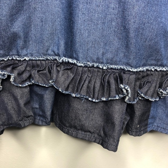 Coach Denim Patchwork Dress with Broderie Anglaise and Ruffle Details - Picture 7 of 11